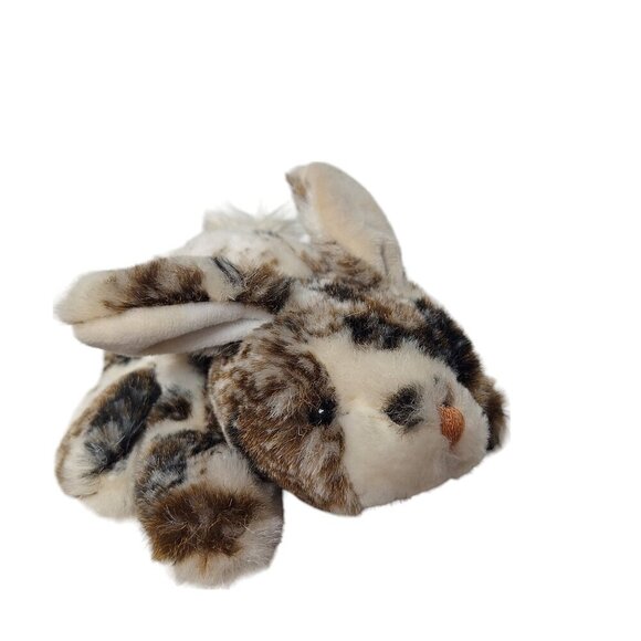 Brown Cream Spotted Bunny Rabbit Hand Puppet Plush Stuffed Toy 7.75" - Picture 1 of 7